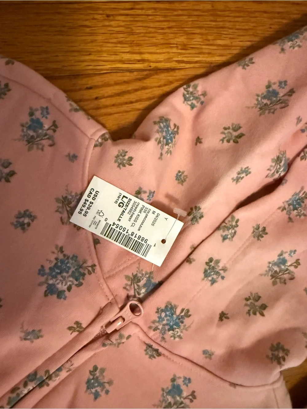The Children's Place Pink Floral Zip Hoodie